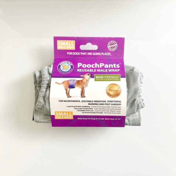POOCHPANTS REUSABLE ECO-FRIENDLY MALE DOG WRAP FOR INCONTINGENCY - Picture 2 of 2